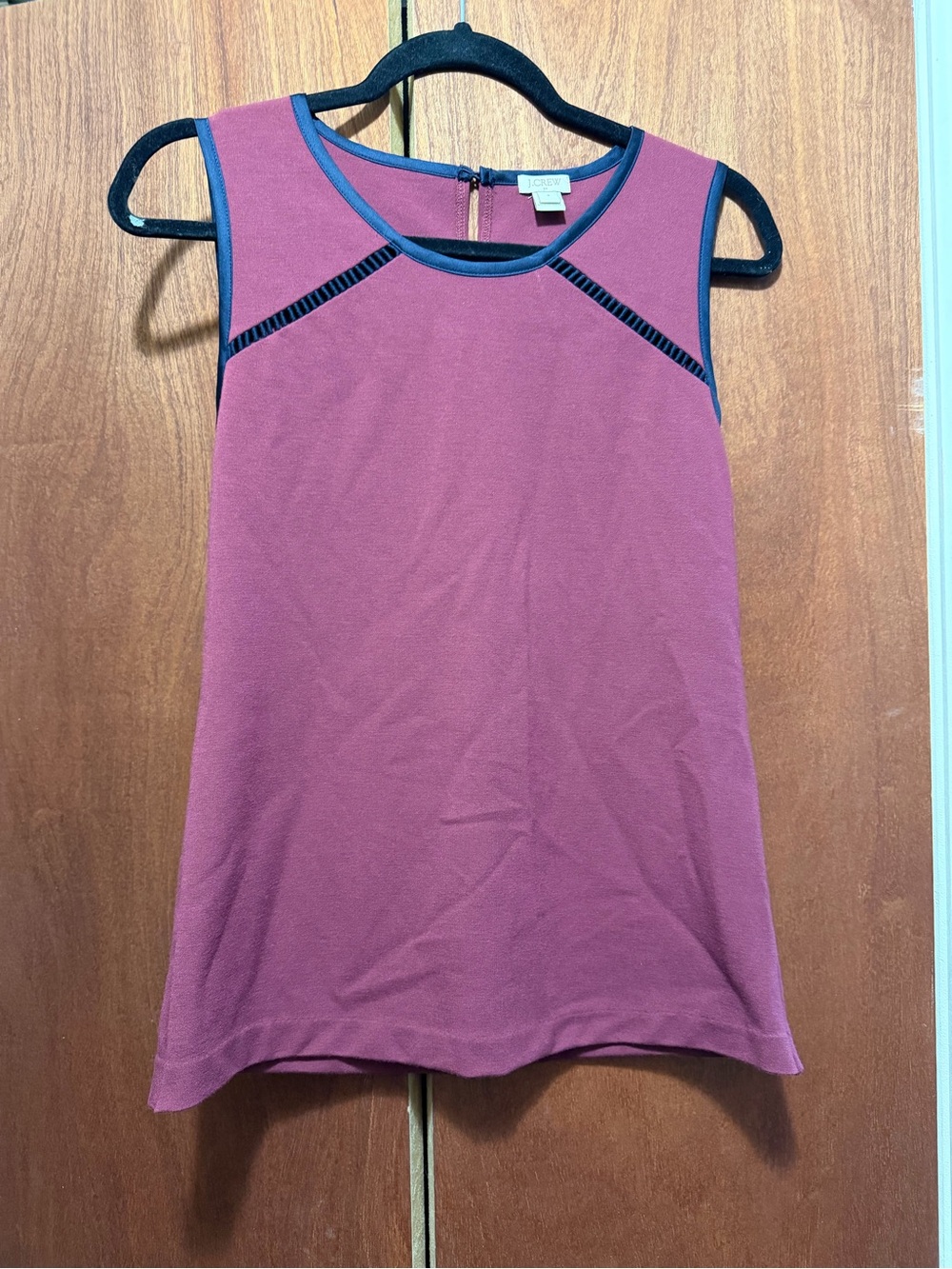 J. Crew Maroon & Navy Sleeveless Knit Top